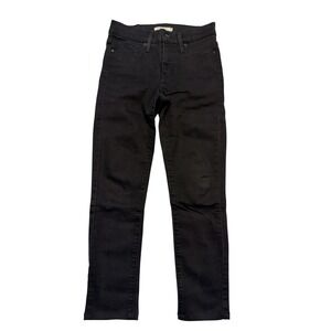 Levis 311 Shaping Skinny Jeans Womens 26x28 Black Dark Wash Mid Rise‎ Denim